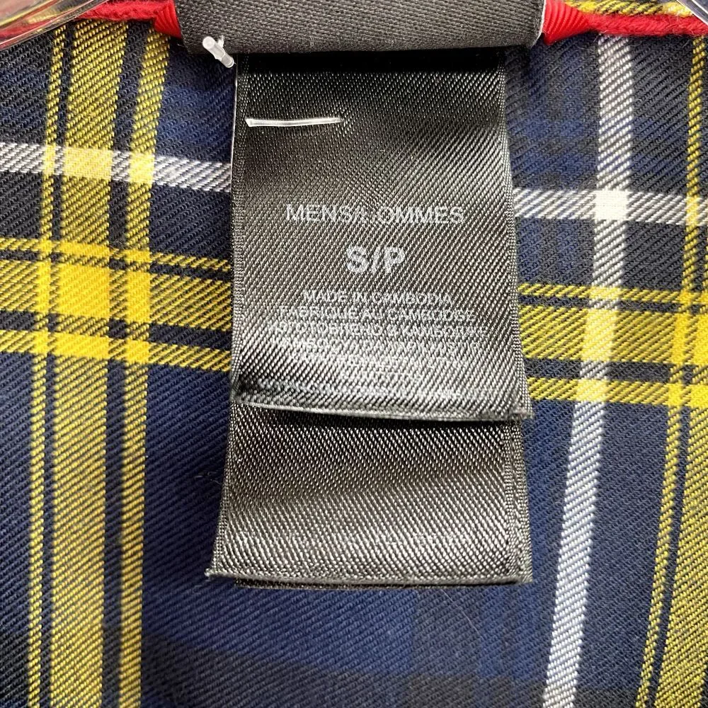 The‎ North Face Shirt Men's Small Navy Yellow Plaid Preppy Outdoor Gorpcore Camp
